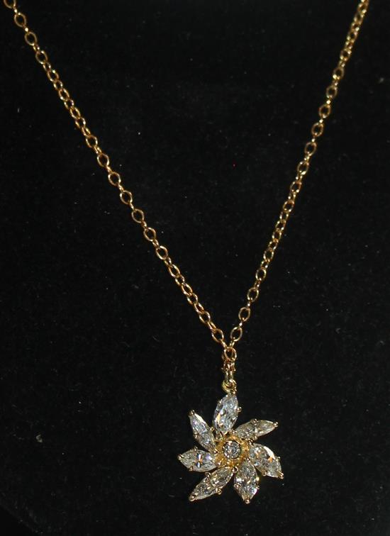 Gold & diamond pendant on chain